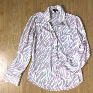 Express Portofino button down shirt Pink Zebra